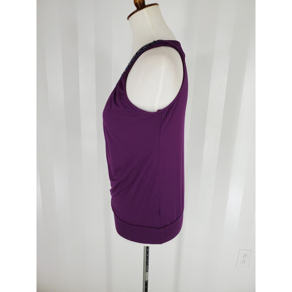 H&M Women's Purple Sleeveless Top w/ Gems Sz XS - Picture 3 of 9